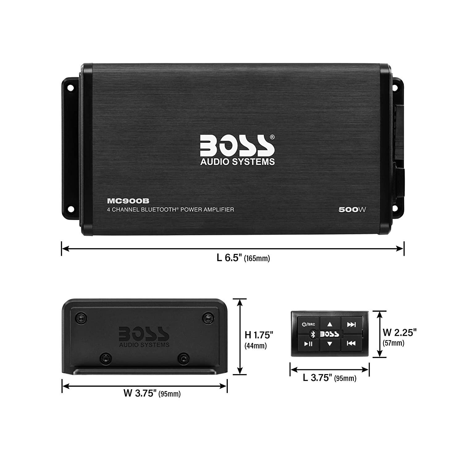 BOSS Audio Systems MC900B Amplifier for ATV UTV Car Marine 4 Channel