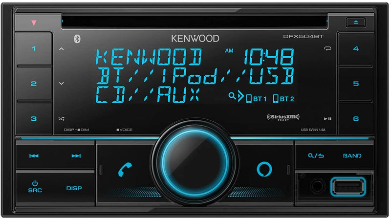 Kenwood DPX504BT Dual Din CD Receiver, W/Bluetooth, Alexa Built-In