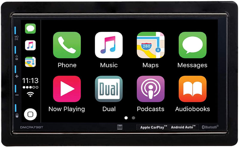 Dual DMCPA79BT Mechless 7" LCD Digital Media Reciever with Bluetooth, Apple CarPlay, & Android Auto