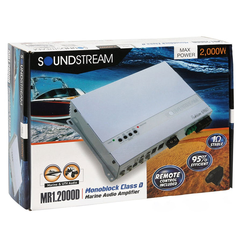 Soundstream MR1.2000D Rubicon Nano 2000W Class D Monoblock Marine Amplifier