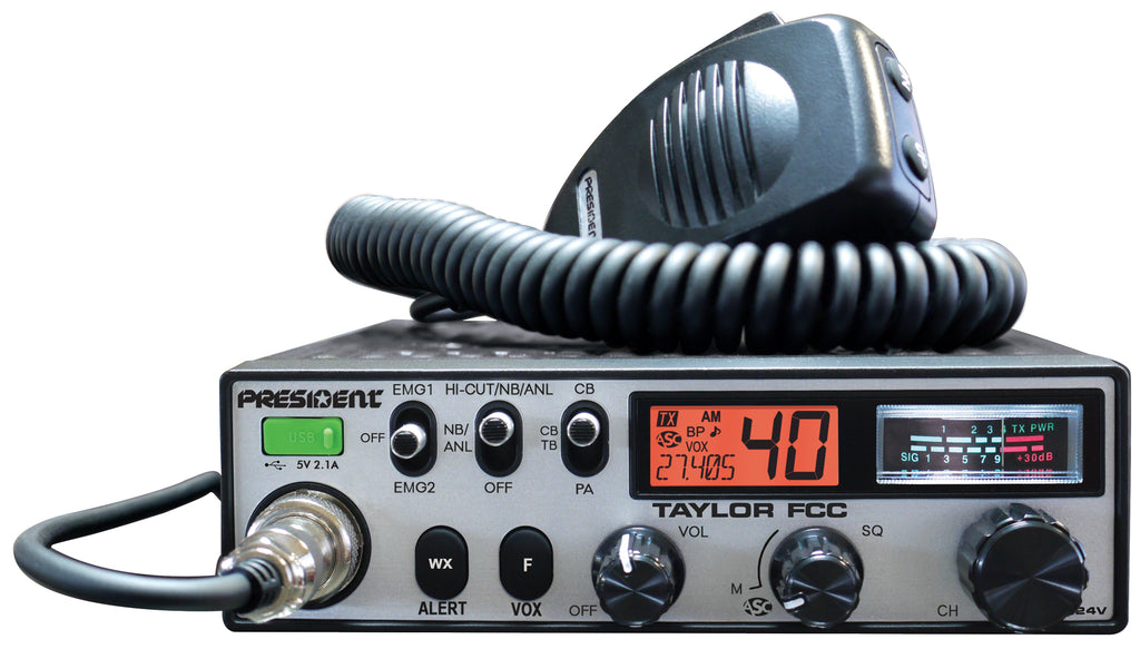 President Taylor FCC, 12/24V CB Radio, 40 Channels