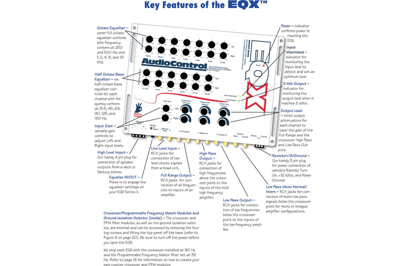 AudioControl EQX Black Trunk Mount Equalizer with Crossover